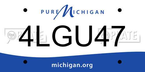 4LGU47 Michigan License Plate