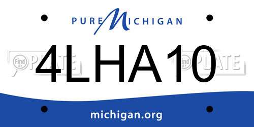 4LHA10 Michigan License Plate