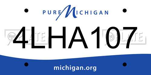 4LHA107 Michigan License Plate