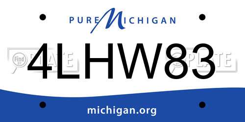 4LHW83 Michigan License Plate