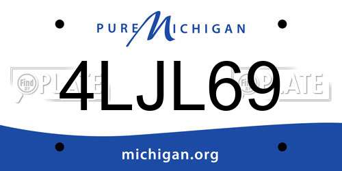 4LJL69 Michigan License Plate