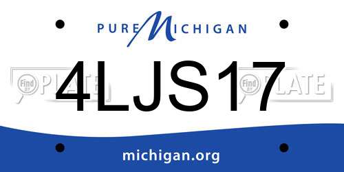 4LJS17 Michigan License Plate