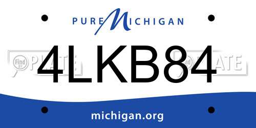 4LKB84 Michigan License Plate
