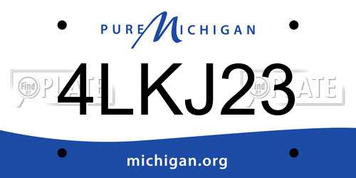 4LKJ23 Michigan License Plate