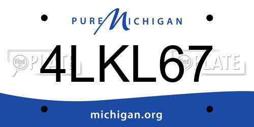 4LKL67 Michigan License Plate