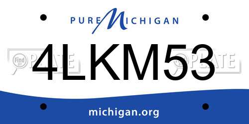 4LKM53 Michigan License Plate