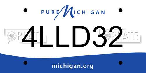 4LLD32 Michigan License Plate