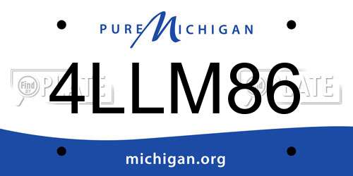 4LLM86 Michigan License Plate