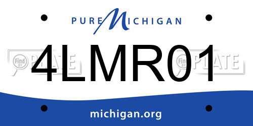 4LMR01 Michigan License Plate