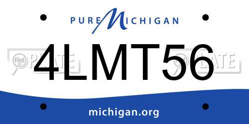 4LMT56 Michigan License Plate