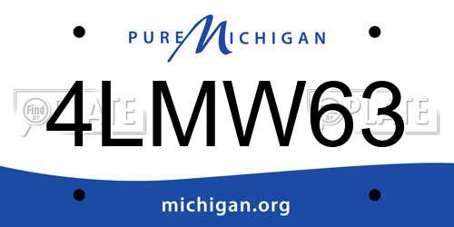 4LMW63 Michigan License Plate