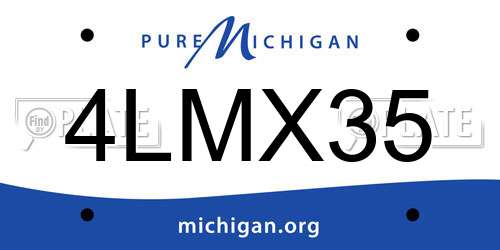 4LMX35 Michigan License Plate