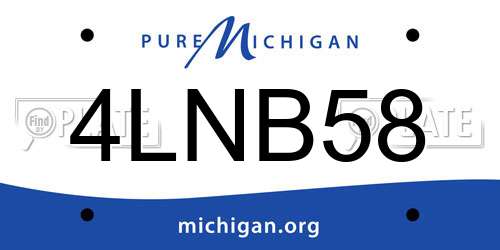 4LNB58 Michigan License Plate