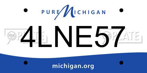 4LNE57 Michigan License Plate
