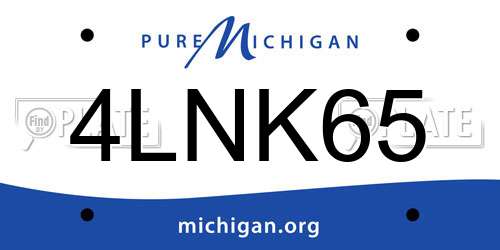 4LNK65 Michigan License Plate