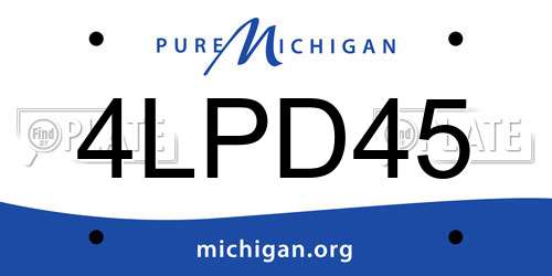 4LPD45 Michigan License Plate