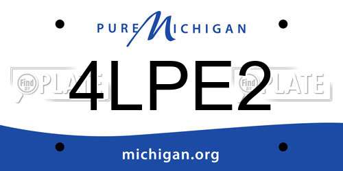 4LPE2 Michigan License Plate