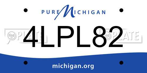 4LPL82 Michigan License Plate