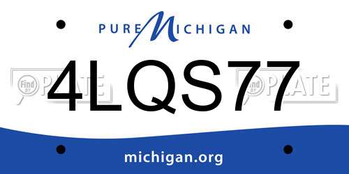 4LQS77 Michigan License Plate