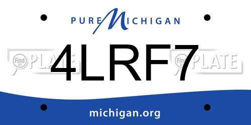 4LRF7 Michigan License Plate