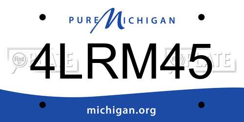 4LRM45 Michigan License Plate