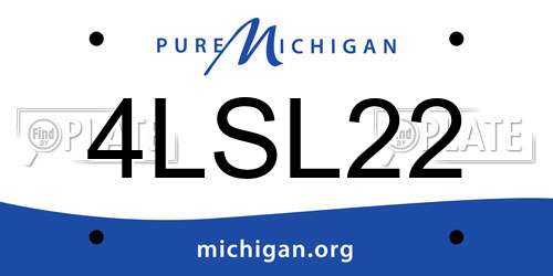 4LSL22 Michigan License Plate