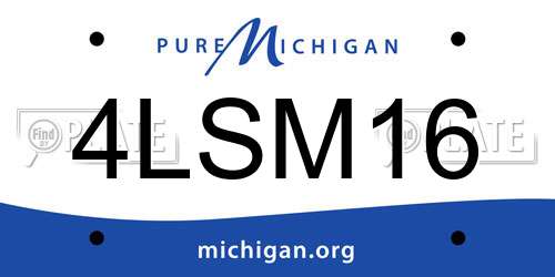 4LSM16 Michigan License Plate