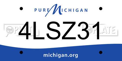 4LSZ31 Michigan License Plate