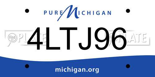 4LTJ96 Michigan License Plate
