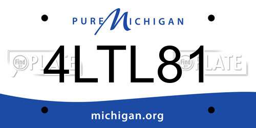 4LTL81 Michigan License Plate