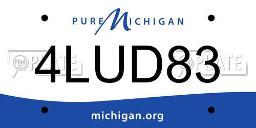 4LUD83 Michigan License Plate