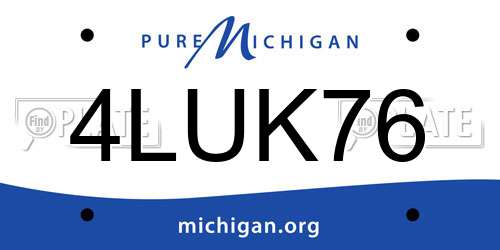 4LUK76 Michigan License Plate