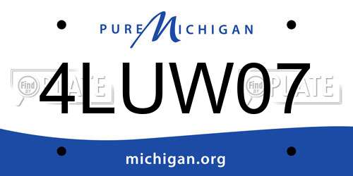 4LUW07 Michigan License Plate