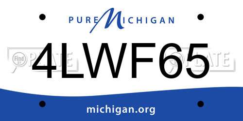 4LWF65 Michigan License Plate