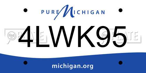 4LWK95 Michigan License Plate