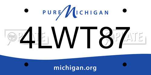 4LWT87 Michigan License Plate