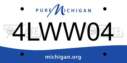 4LWW04 Michigan License Plate