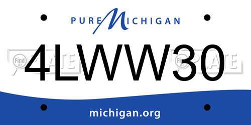 4LWW30 Michigan License Plate