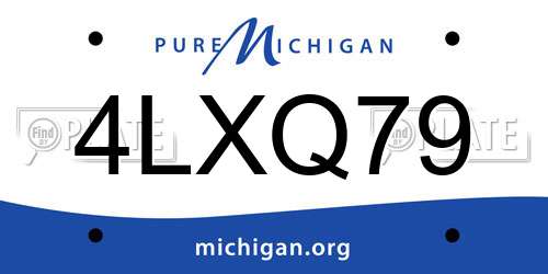 4LXQ79 Michigan License Plate