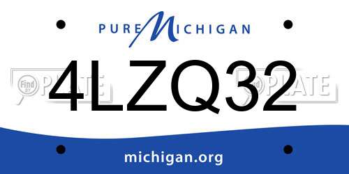 4LZQ32 Michigan License Plate