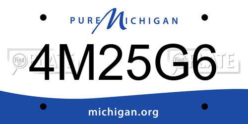 4M25G6 Michigan License Plate