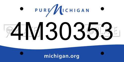 4M30353 Michigan License Plate
