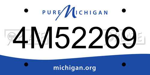 4M52269 Michigan License Plate