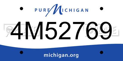 4M52769 Michigan License Plate