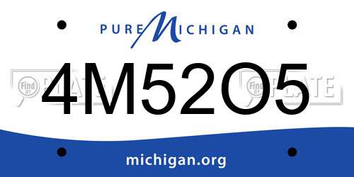 4M52O5 Michigan License Plate