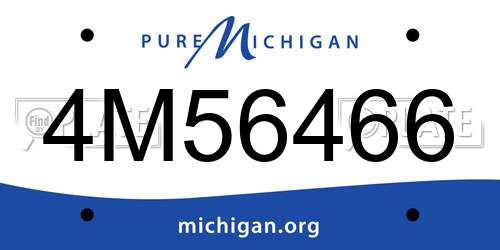 4M56466 Michigan License Plate