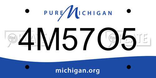 4M57O5 Michigan License Plate
