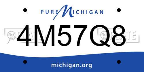 4M57Q8 Michigan License Plate