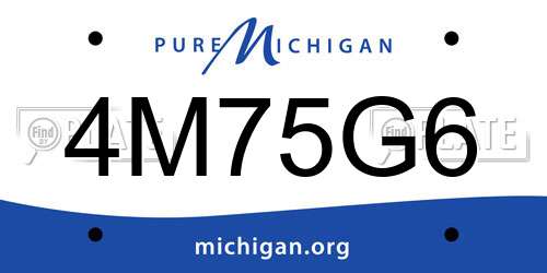 4M75G6 Michigan License Plate