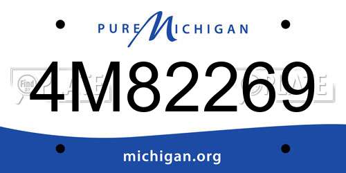 4M82269 Michigan License Plate